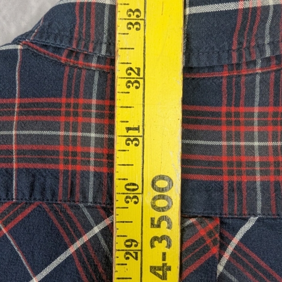 Ralph Lauren Polo Jeans Co Size Medium Button Down Shirt Navy/Red Diagonal - Picture 8 of 9